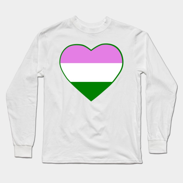 Pride Flag Heart Genderqueer Long Sleeve T-Shirt by VanumChan